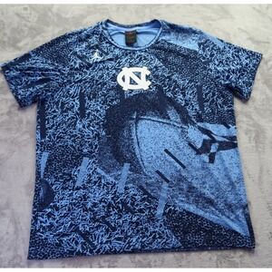 Nike‎ Air Jordan Men Shirt XL UNC North Carolina Football Standard Fit Dry